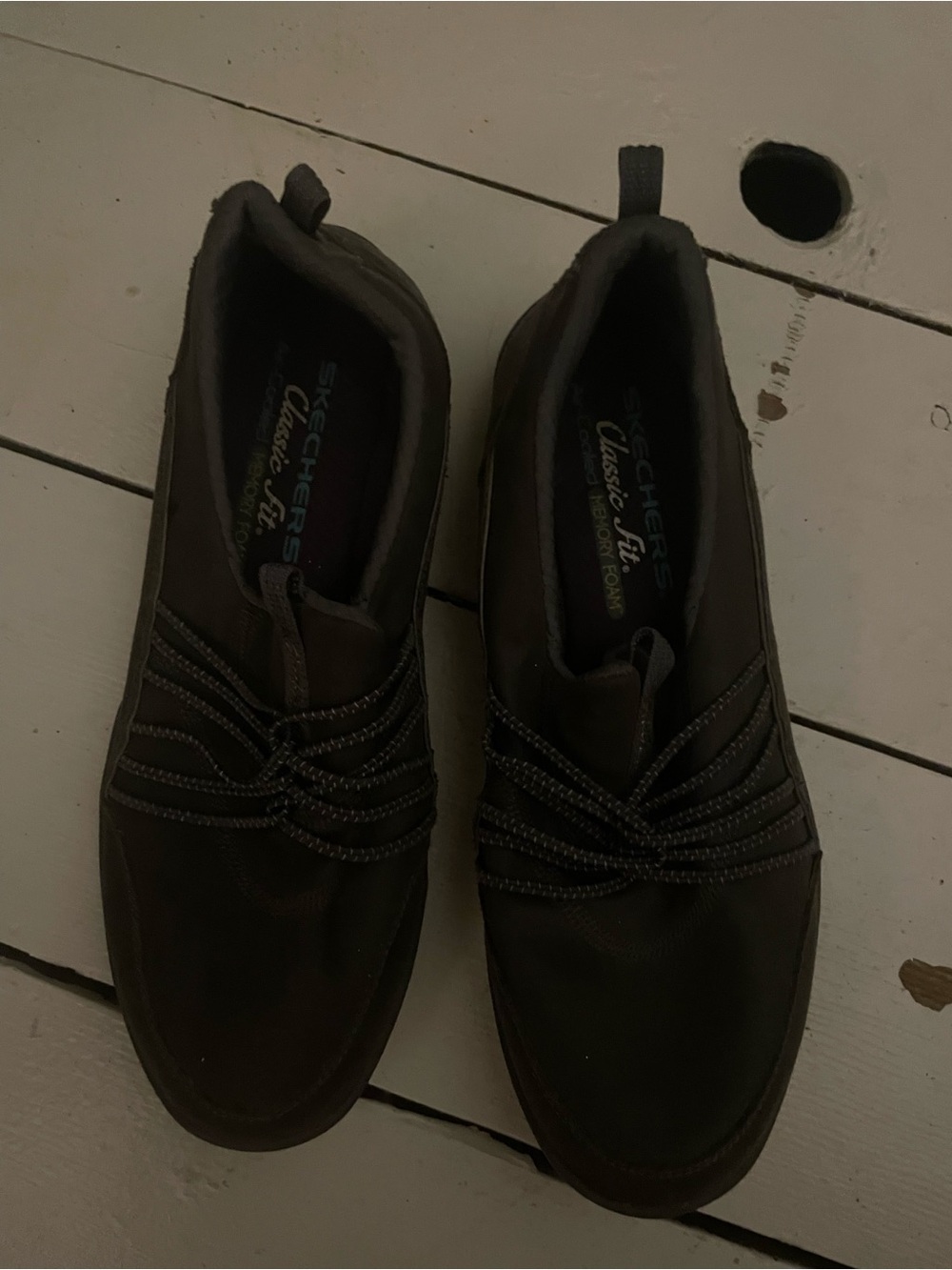 Skechers womens Classic Fit Slip-On Shoes - Dark Brown size size 7.5